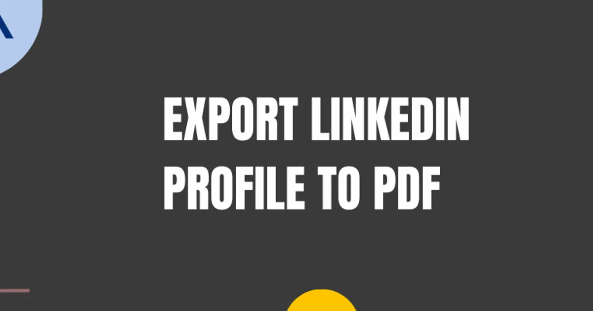 Export LinkedIn Profile to PDF